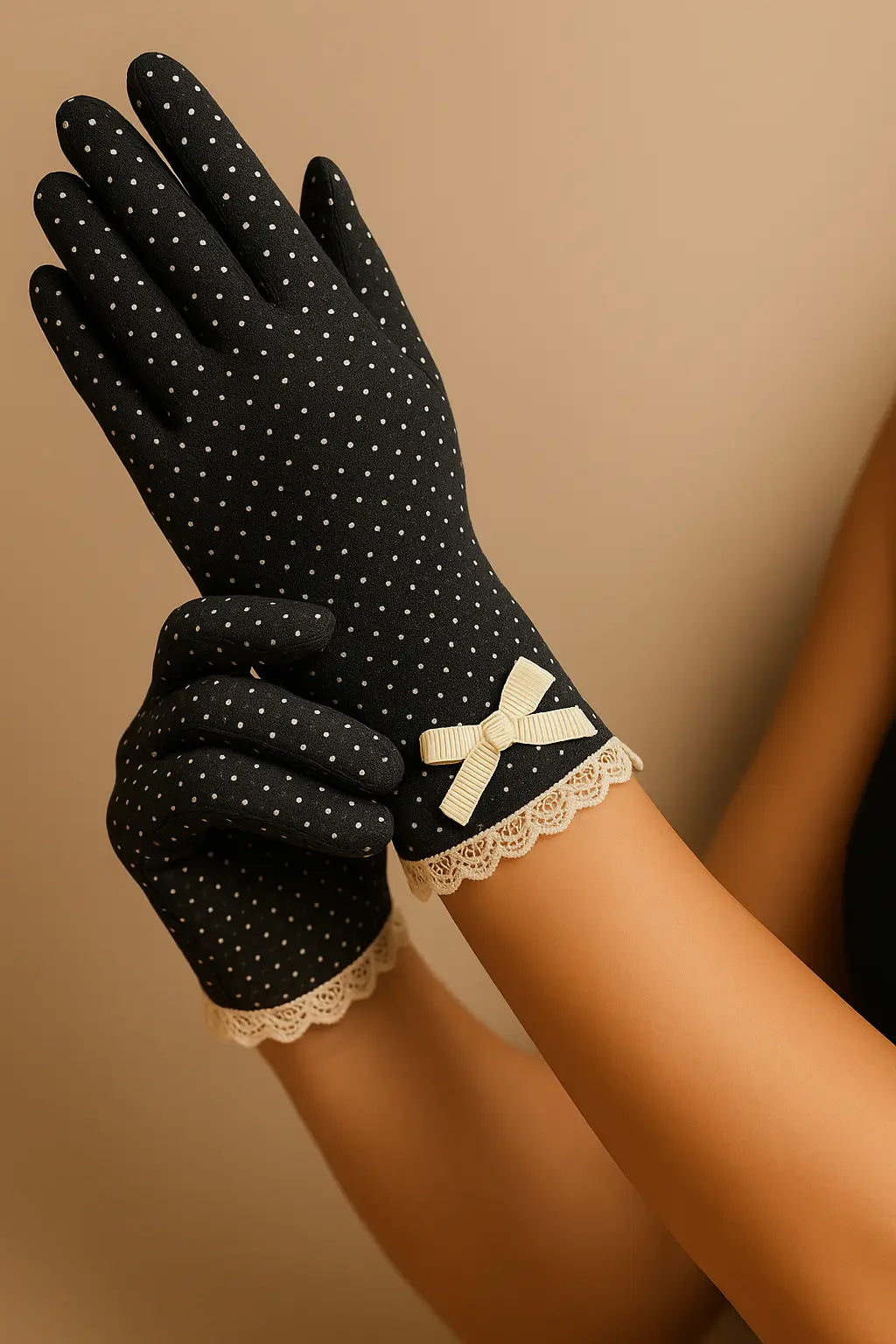 Sun Protection Polka Dotted Driving Gloves | دانتيل | Smack Touch (Gloves)