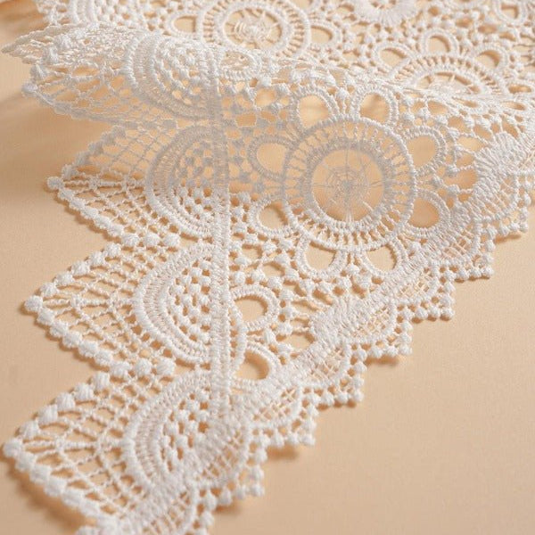 Floral Embroidered White Collar