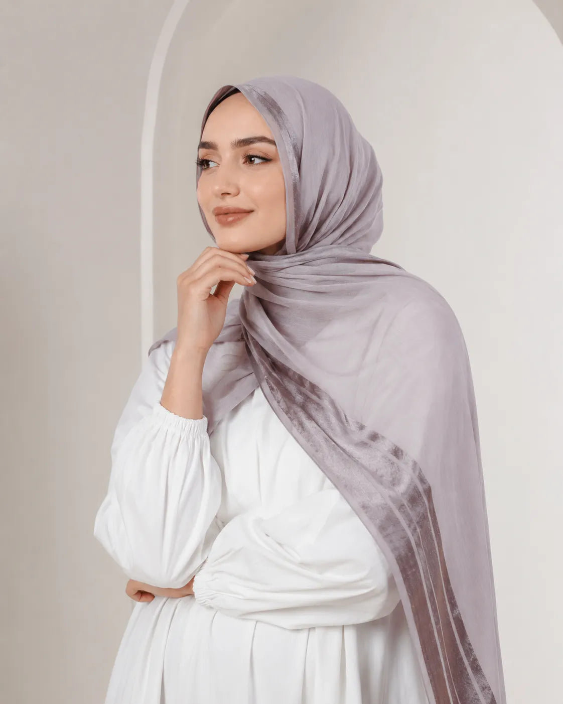 Lustrous linen scarf