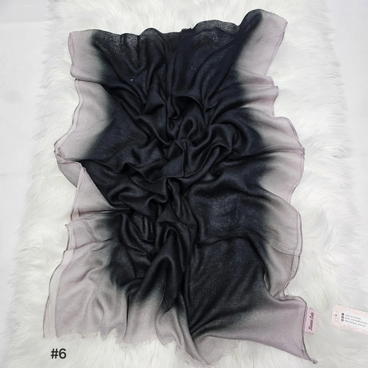 Fading Gradient Border Linen Ombre Scarf Smack Touch (Hijab)