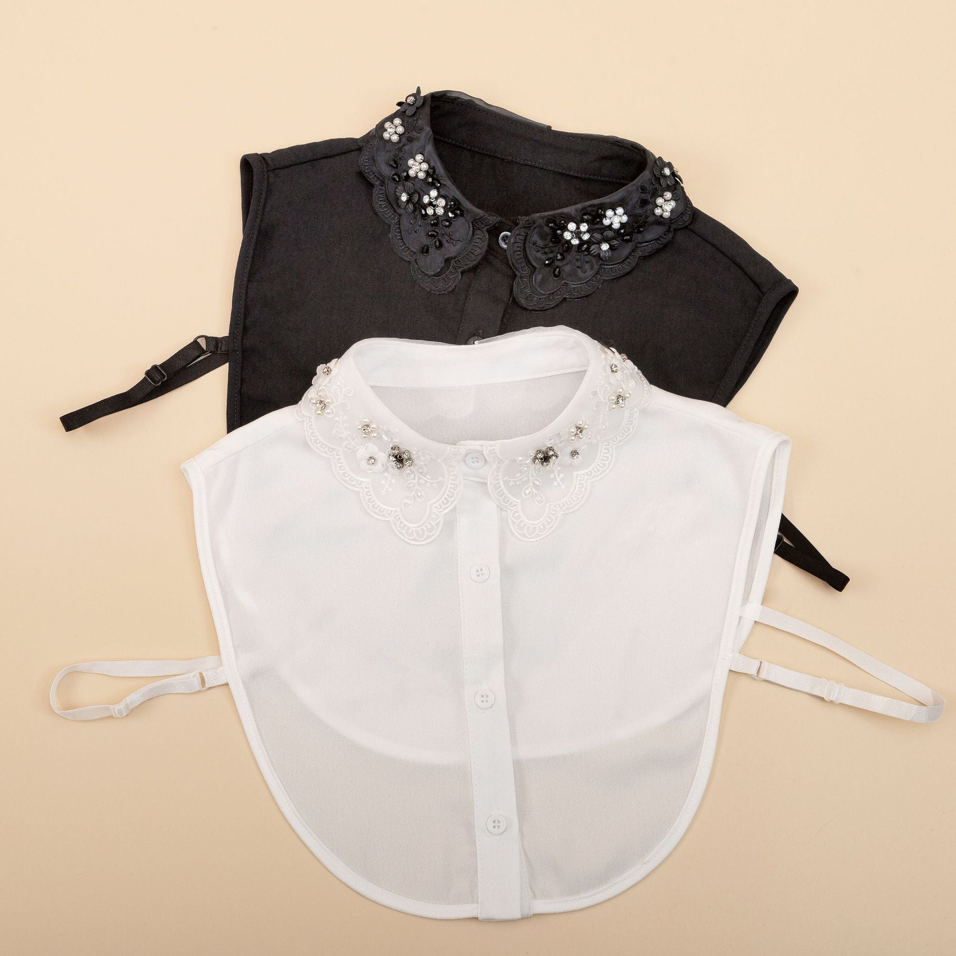 Floral Crystal Dickey Collar