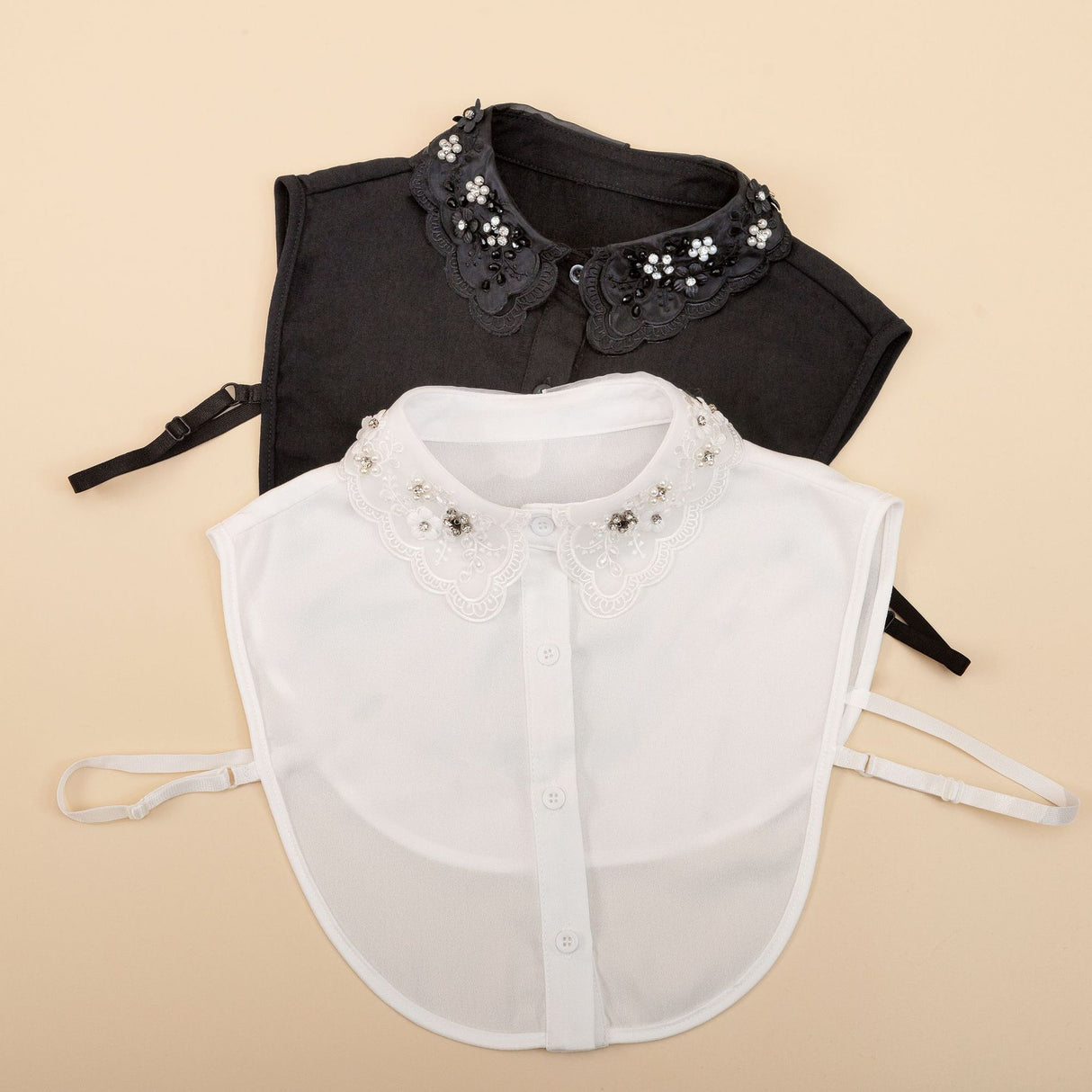Floral Crystal Dickey Collar