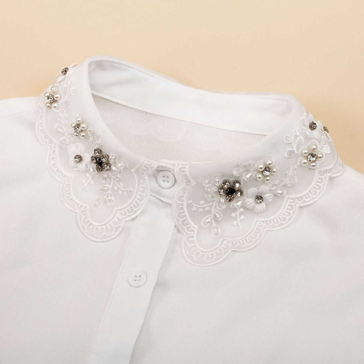 Floral Crystal Dickey Collar