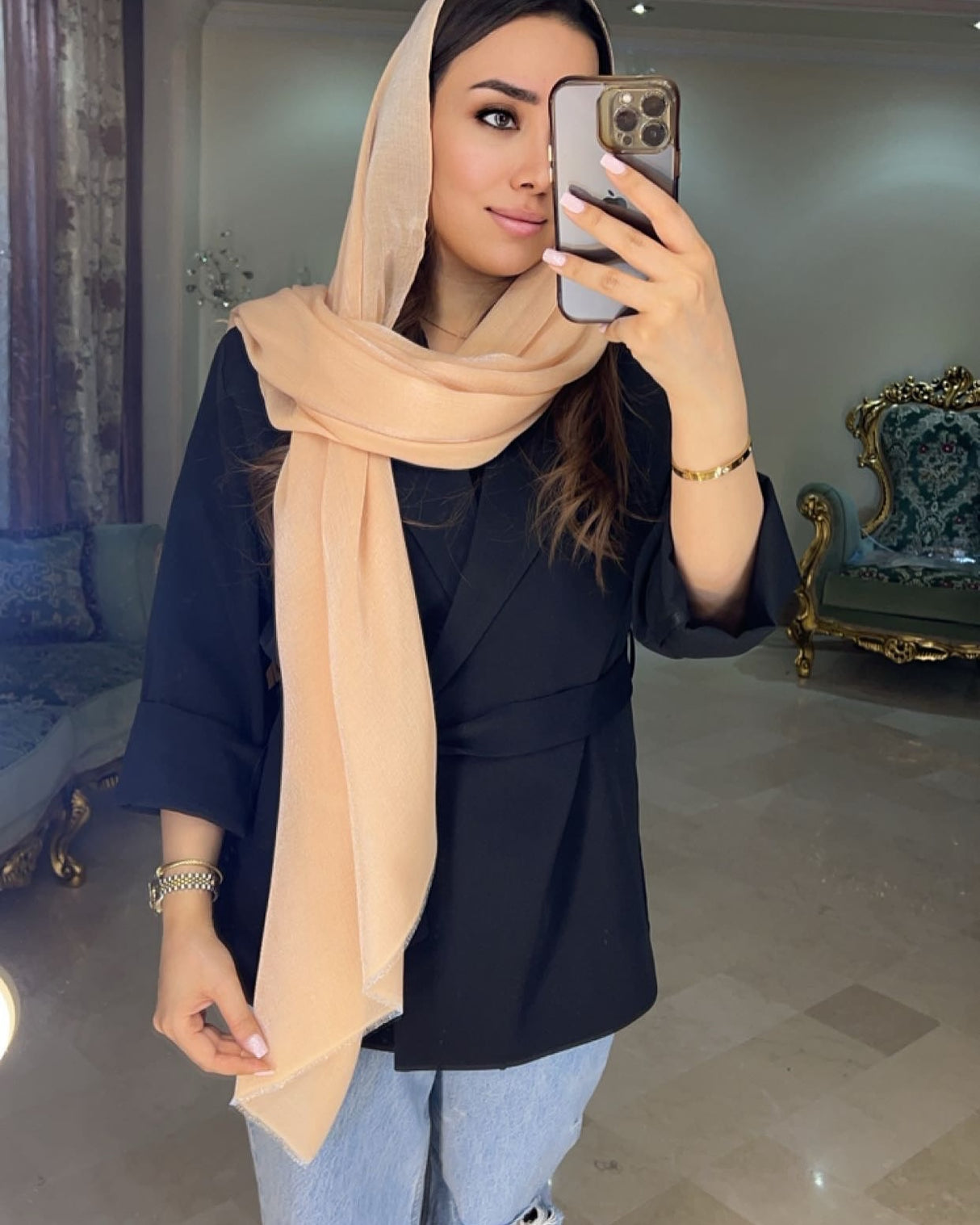 Metalic Mirai Masonic Shawl for Eid