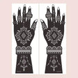 Flower Pattern Mehndi Stencils | 2 Sheets | 4 Style