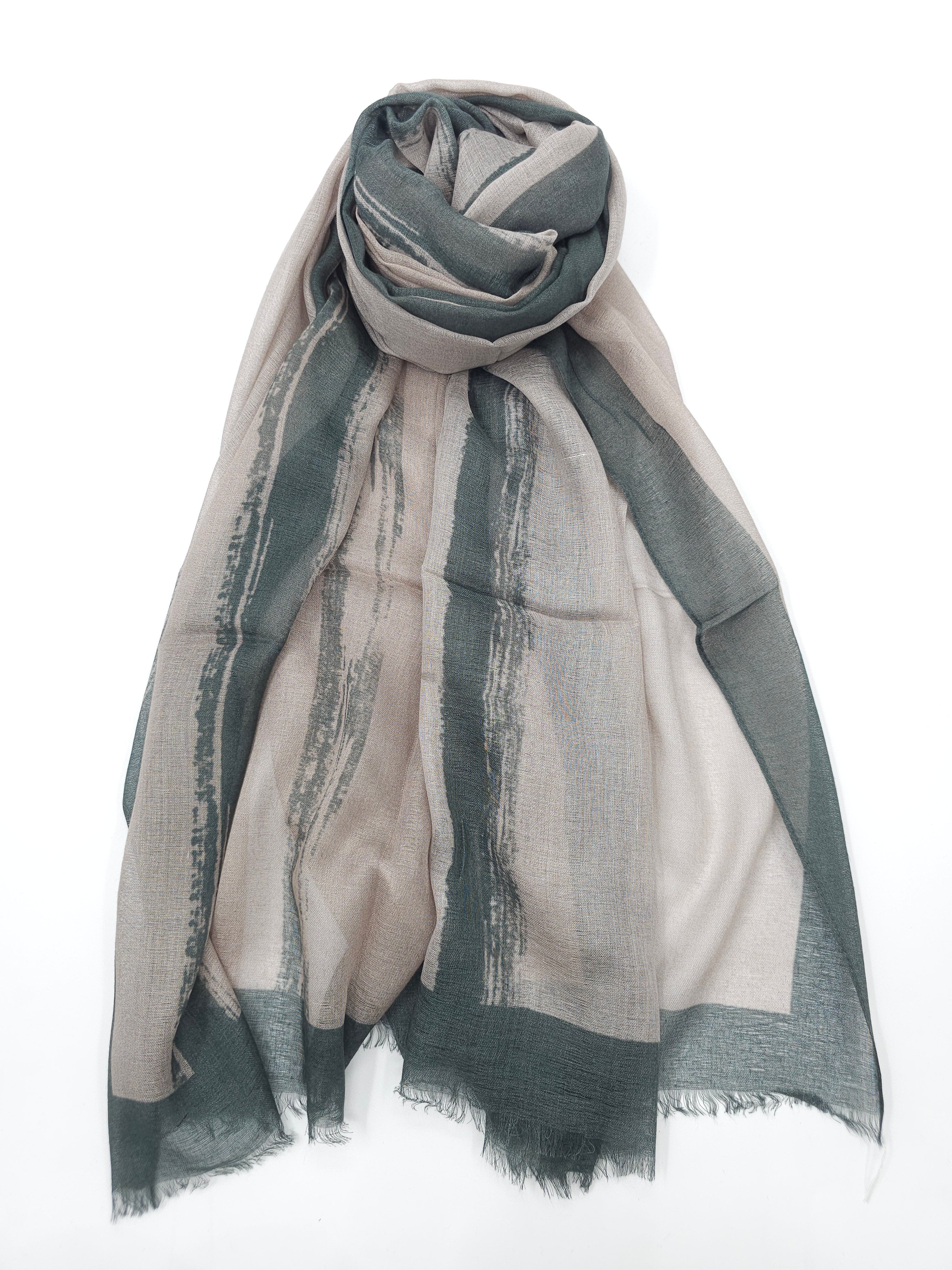 Frame Border Linen Scarf