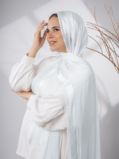 Everyday Linen scarf with Satin strip