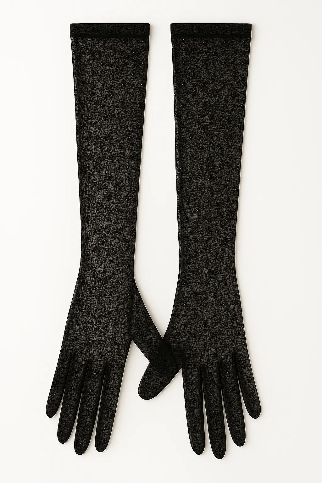 Black Rhinestone Gloves Smack Touch