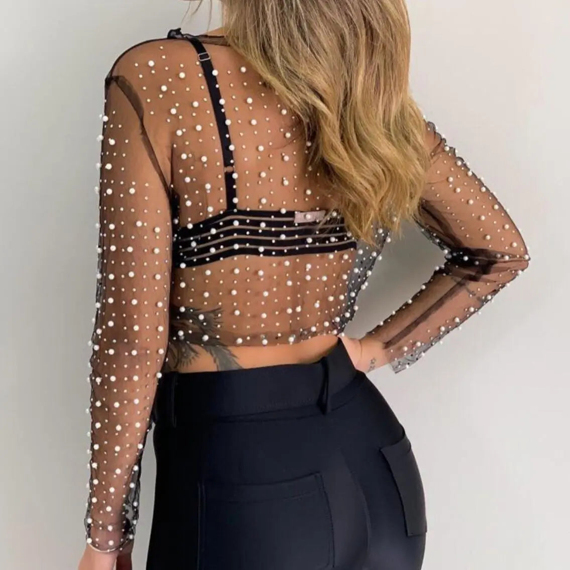Lulu Crystal Mesh Top Smack Touch (Tops)