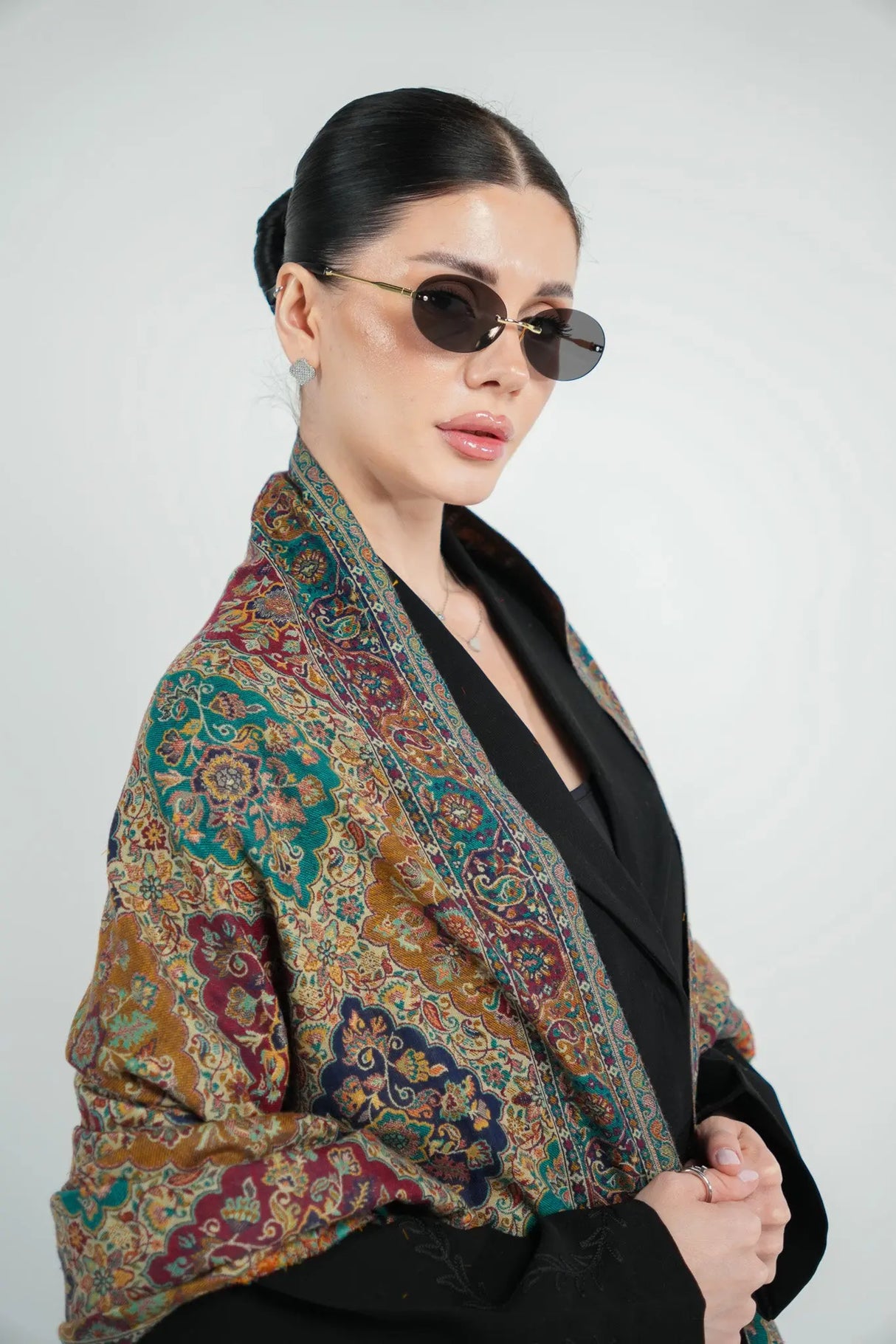 Kalamkari Pashmina Shawl Smack Touch