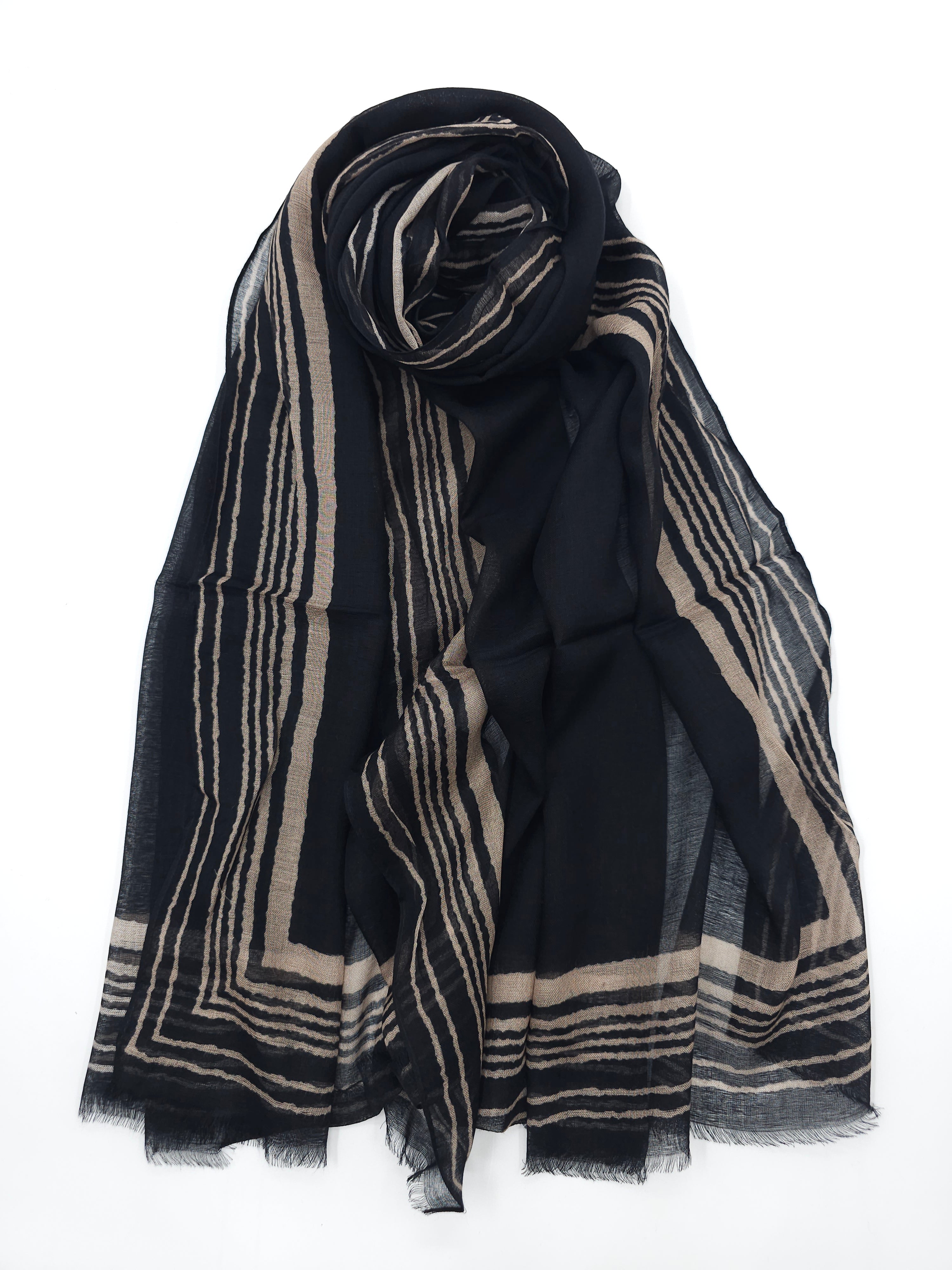 Frame Border Linen Scarf