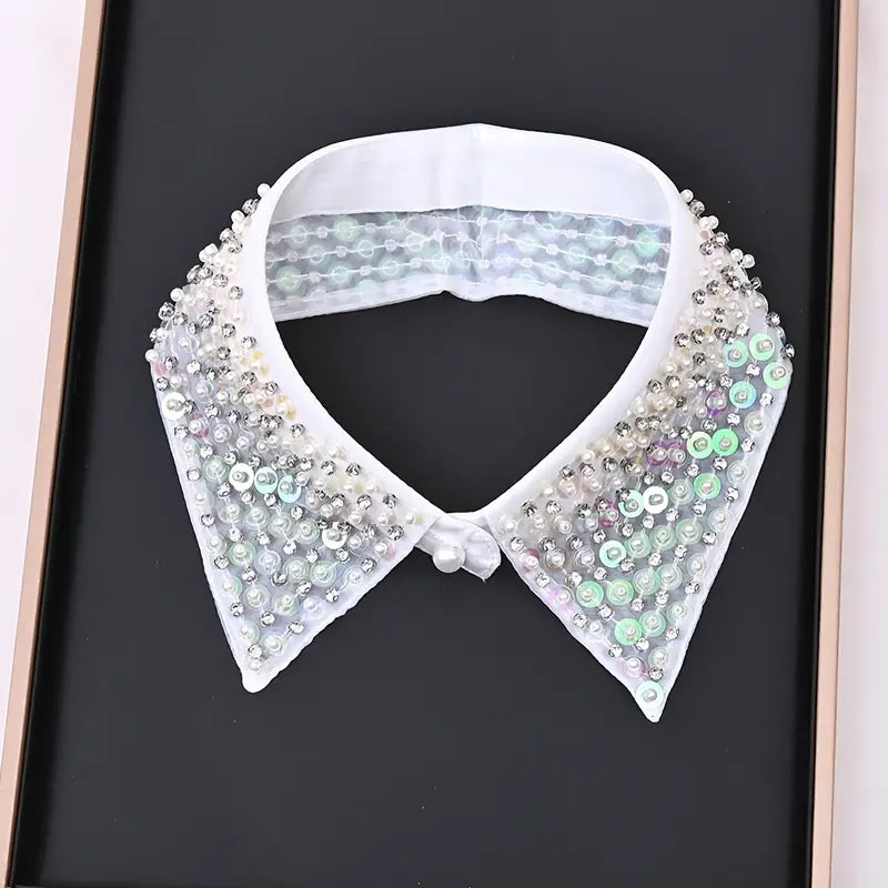 Pearl sequins luxurious false collar