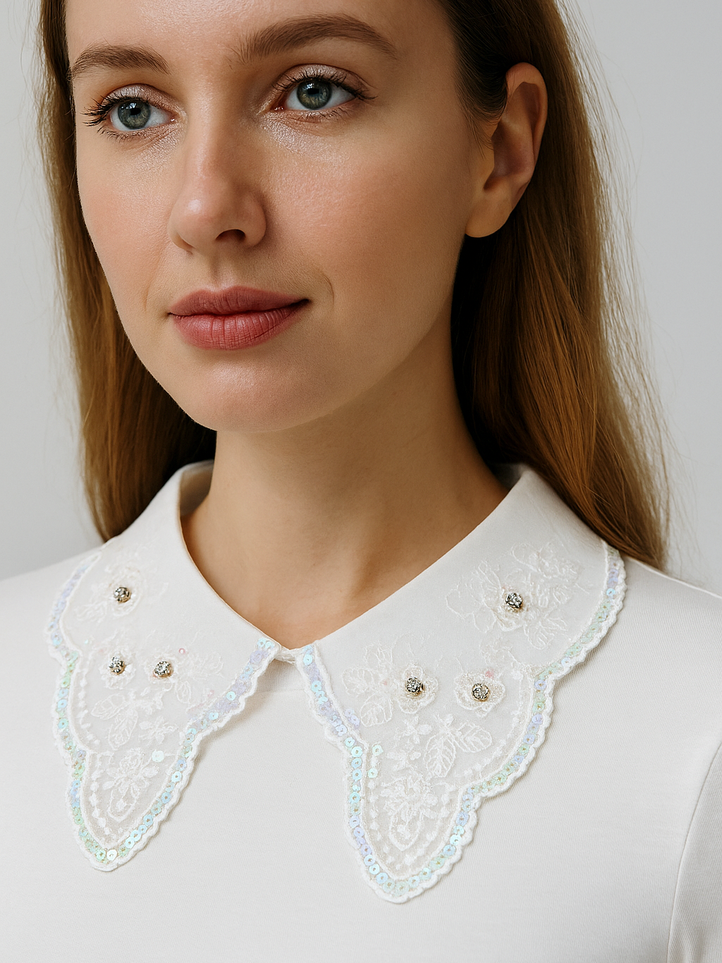 Sequin Embroidery Lace Collar