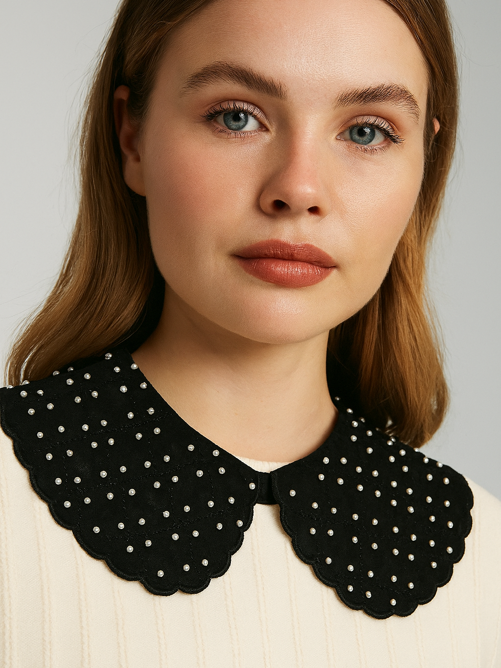 Crystal Shawl Fake Collar
