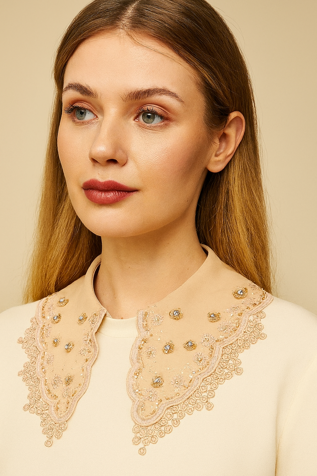 Detachable Embroidered Lace Collar