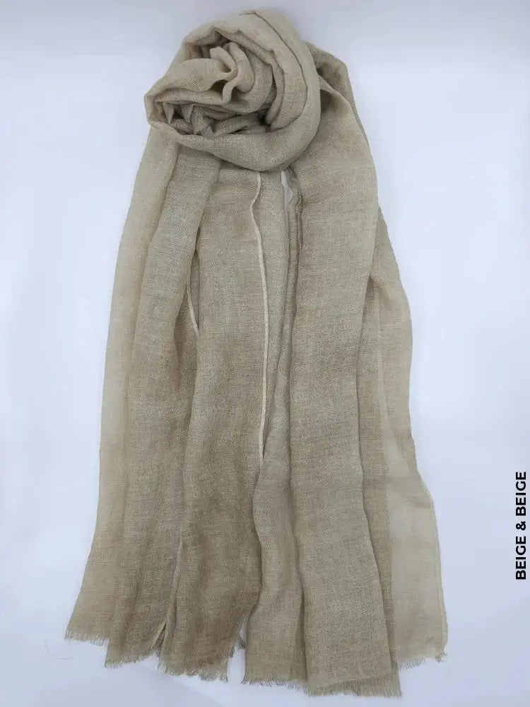 Comfort Linen Scarf for Summer Beige & Beige Linen Scarf