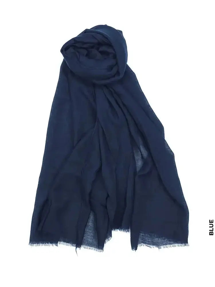 Comfort Linen Scarf for Summer Blue Linen Scarf