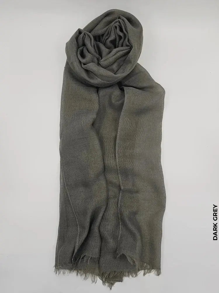 Comfort Linen Scarf for Summer Dark Grey Linen Scarf