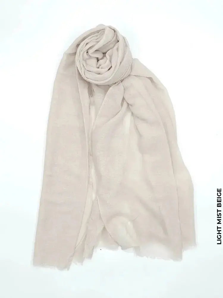 Comfort Linen Scarf for Summer Light Mist Beige Linen Scarf