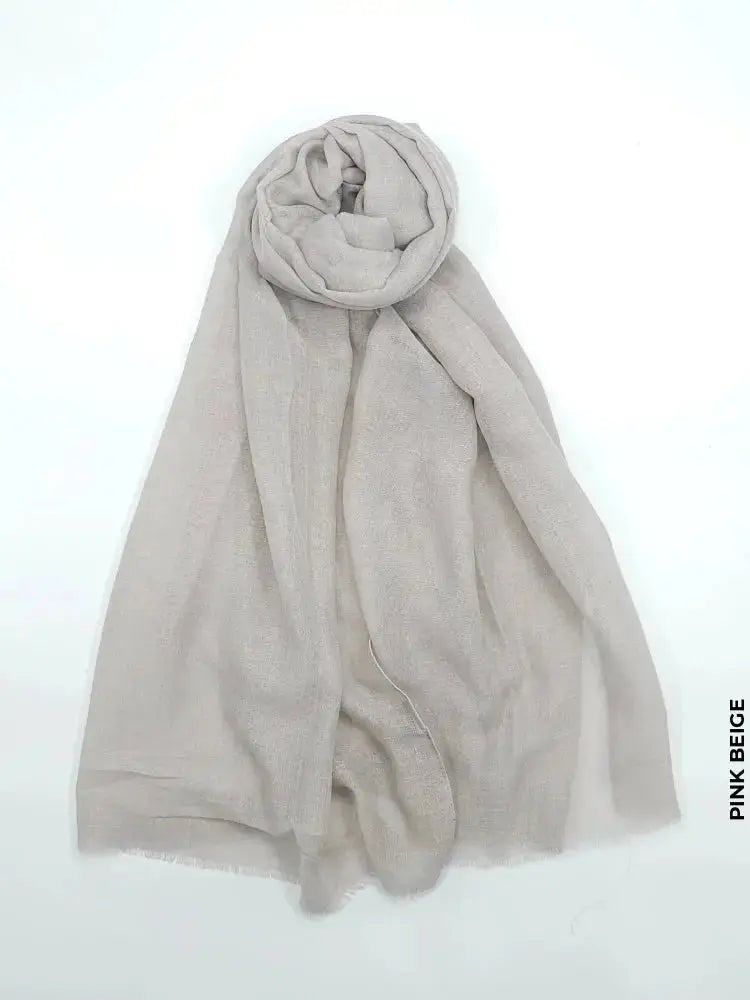 Comfort Linen Scarf for Summer Pink Beige Linen Scarf