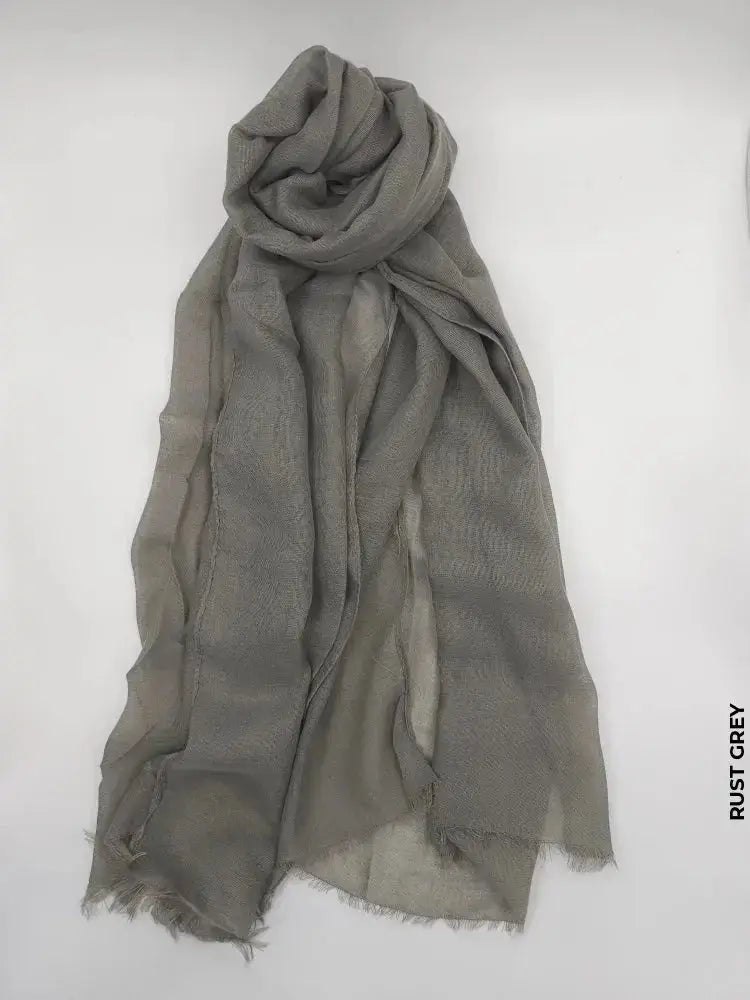 Comfort Linen Scarf for Summer Rust Grey Linen Scarf