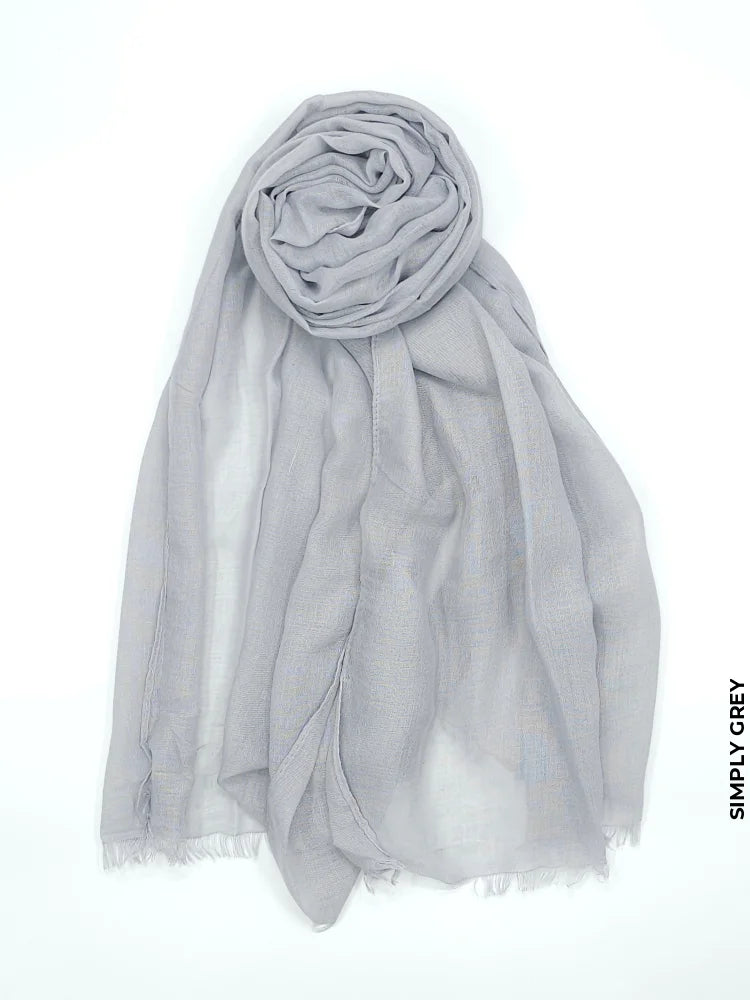 Comfort Linen Scarf for Summer Simply Grey Linen Scarf
