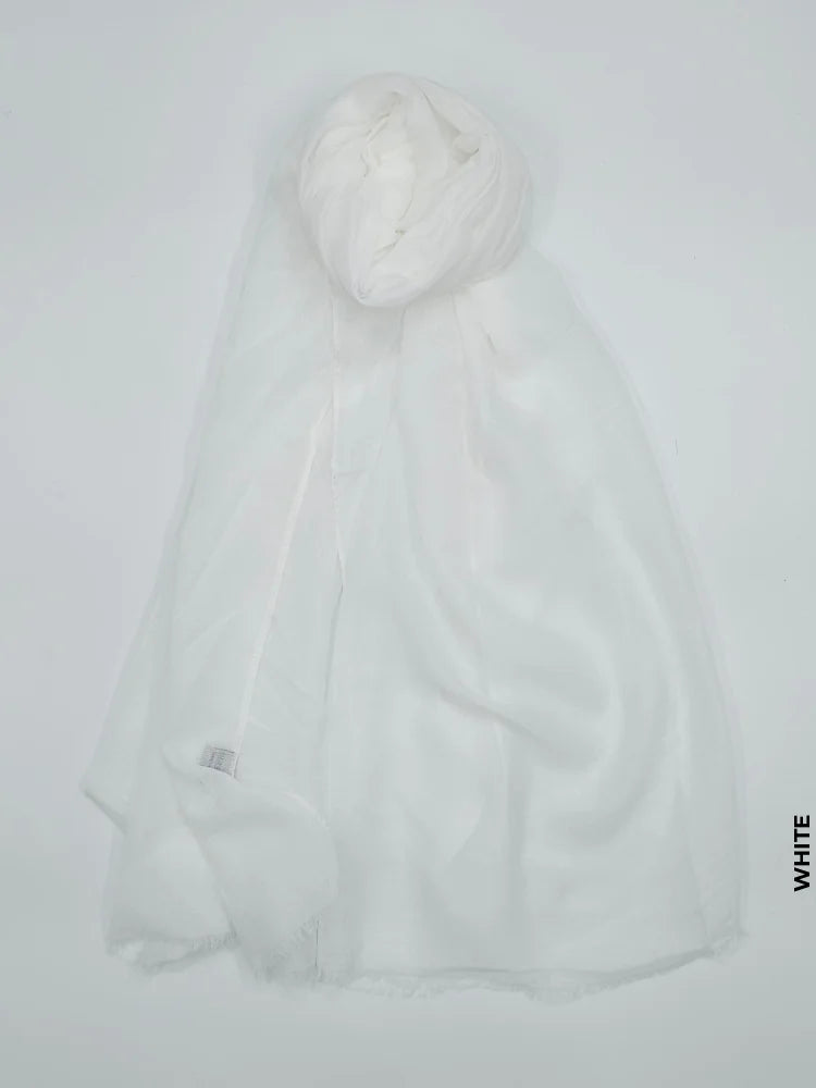 Comfort Linen Scarf for Summer White Linen Scarf