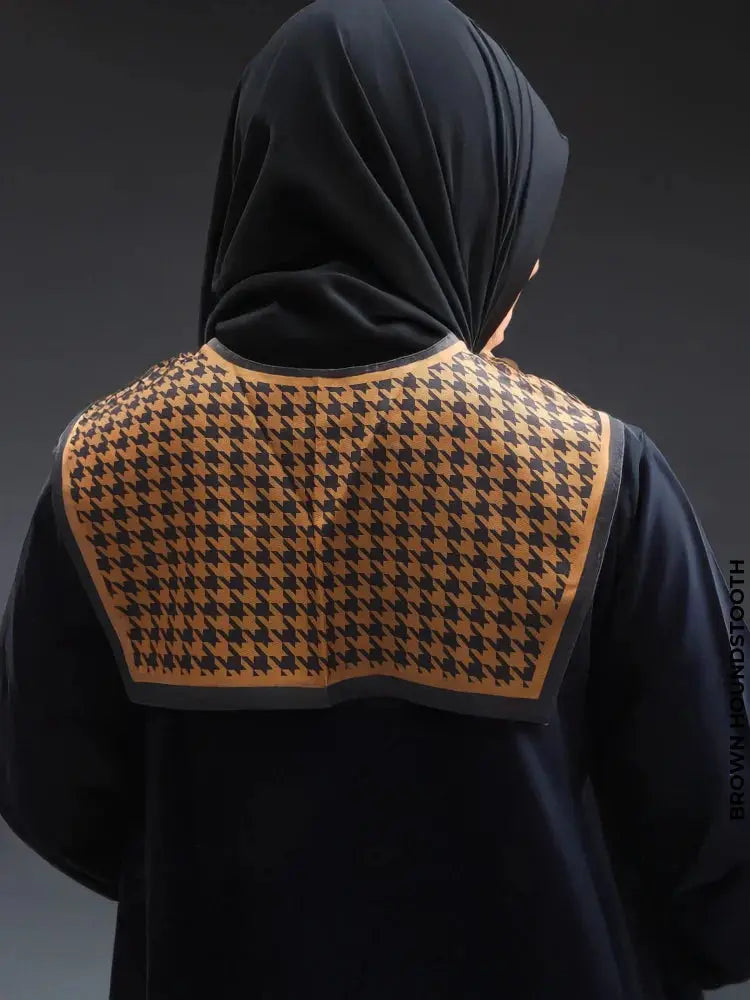 Fashionable Dickey Collar Brown Houndstooth Collar