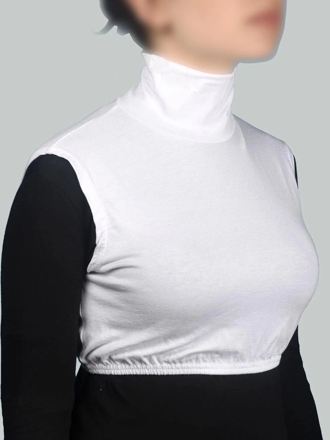 No sleeve turtle neck full neck half body