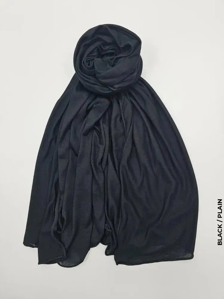 Kleenex Cotton Hijab Black / Plain Scarf (Hijab)