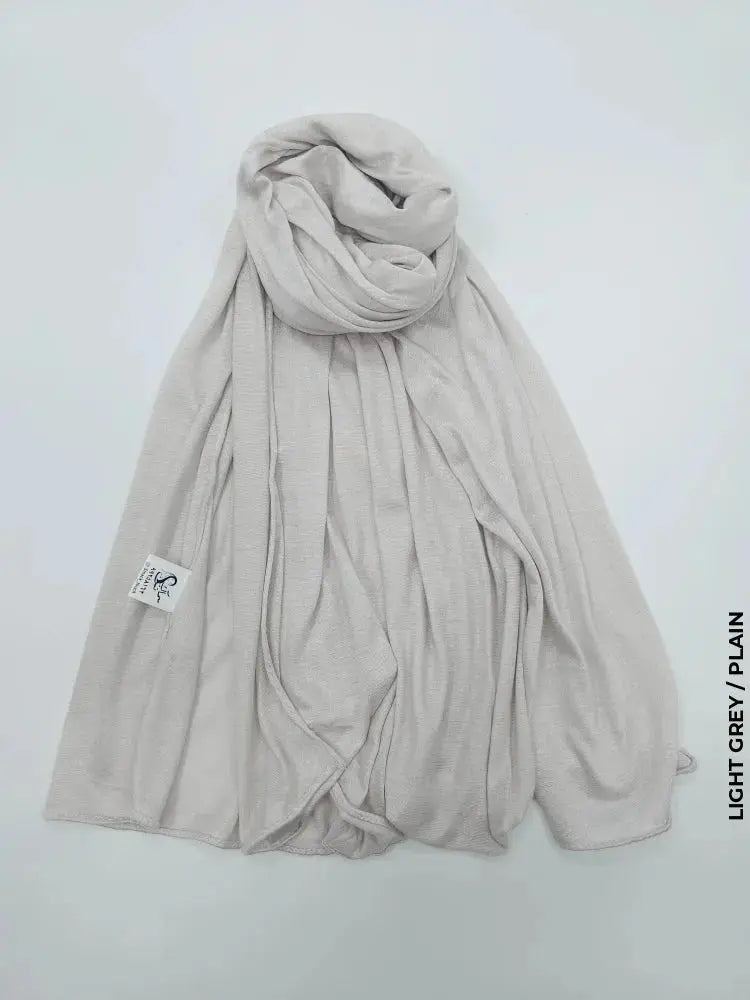 Kleenex Cotton Hijab Light Grey / Plain Scarf (Hijab)