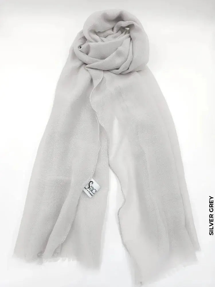 Lightweight Small Size Shawl Hijab Silver Grey Scarf (Hijab)