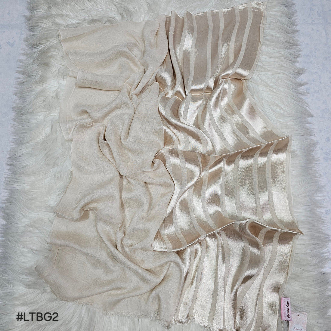 Half linen With half Satin Stripes