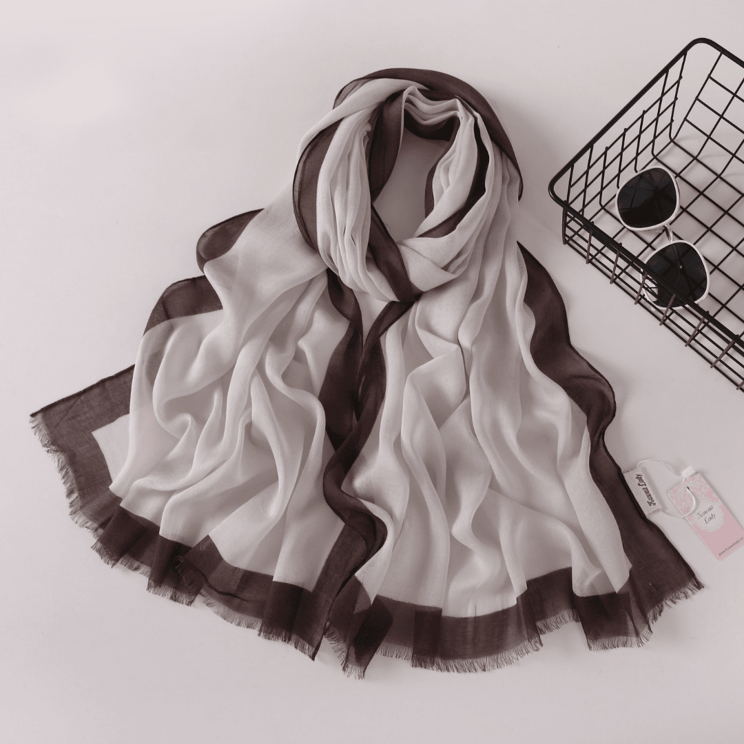 Frame border Linen scarf Kuwait lady