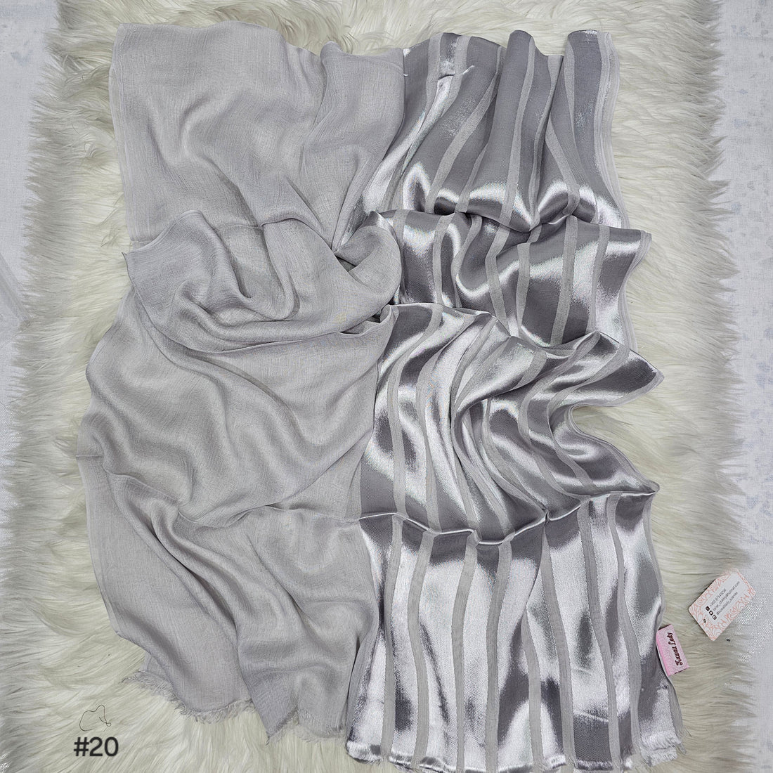 Half linen With half Satin Stripes