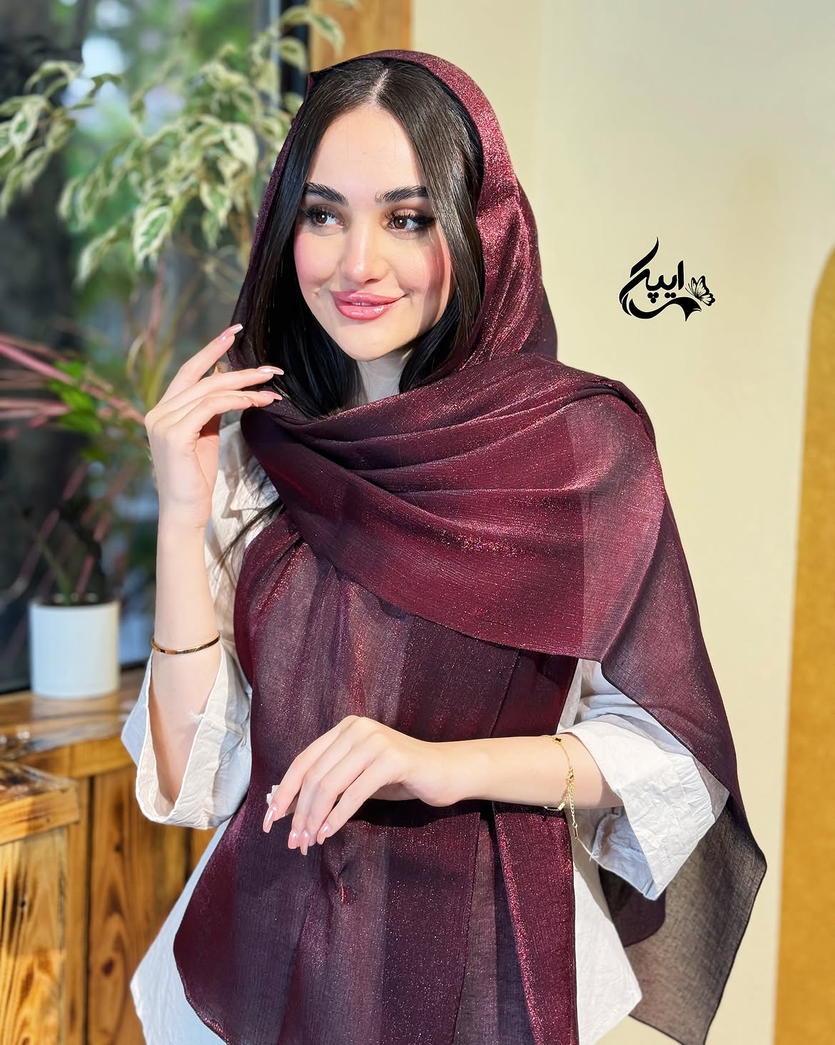 Metalic Mirai Masonic Shawl for Eid