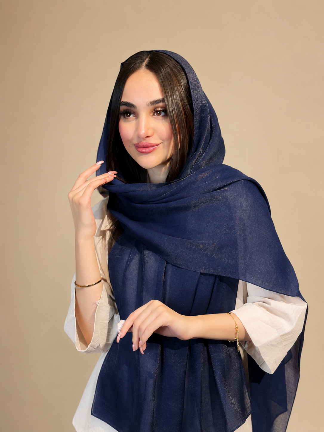 Metalic Mirai Masonic Shawl for Eid