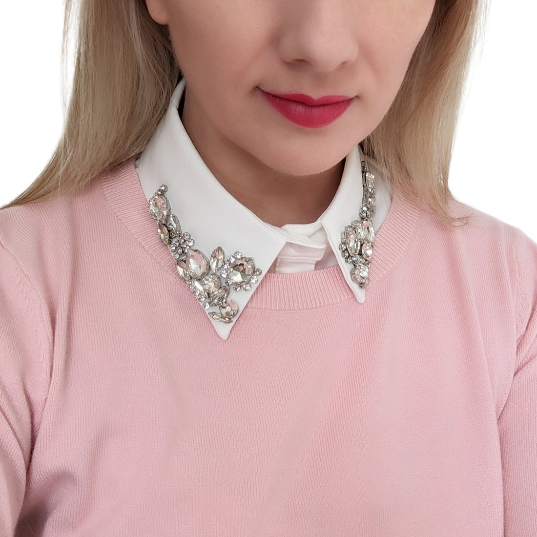 Rhinestone Decor Dickey Collar | Pearl Decor