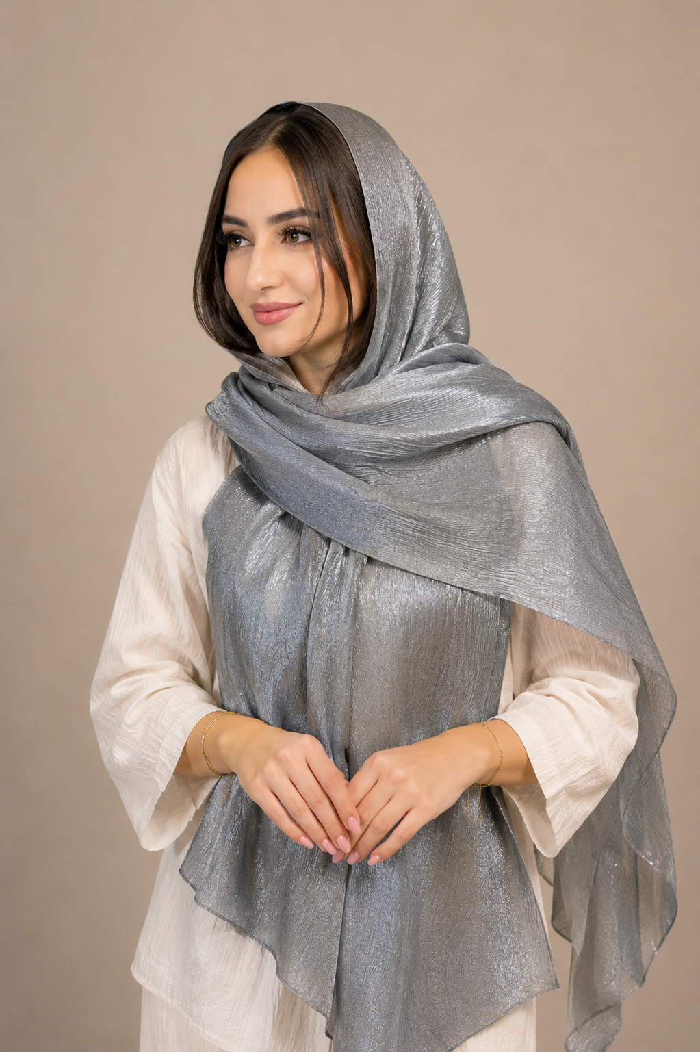 Metalic Mirai Masonic Shawl for Eid