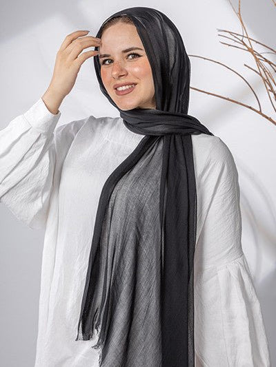 Everyday Linen scarf with Satin strip
