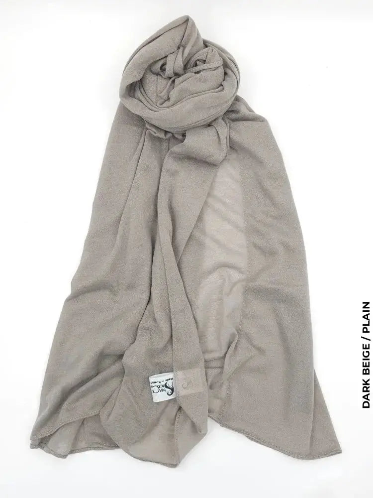 Shaash Turkey High Quality Scarf Dark Beige / Plain (Hijab)