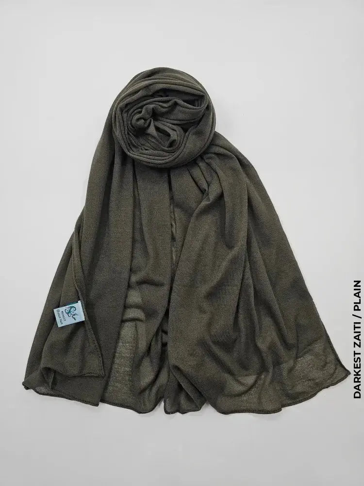 Shaash Turkey High Quality Scarf Darkest Zaiti / Plain Scarf (Hijab)