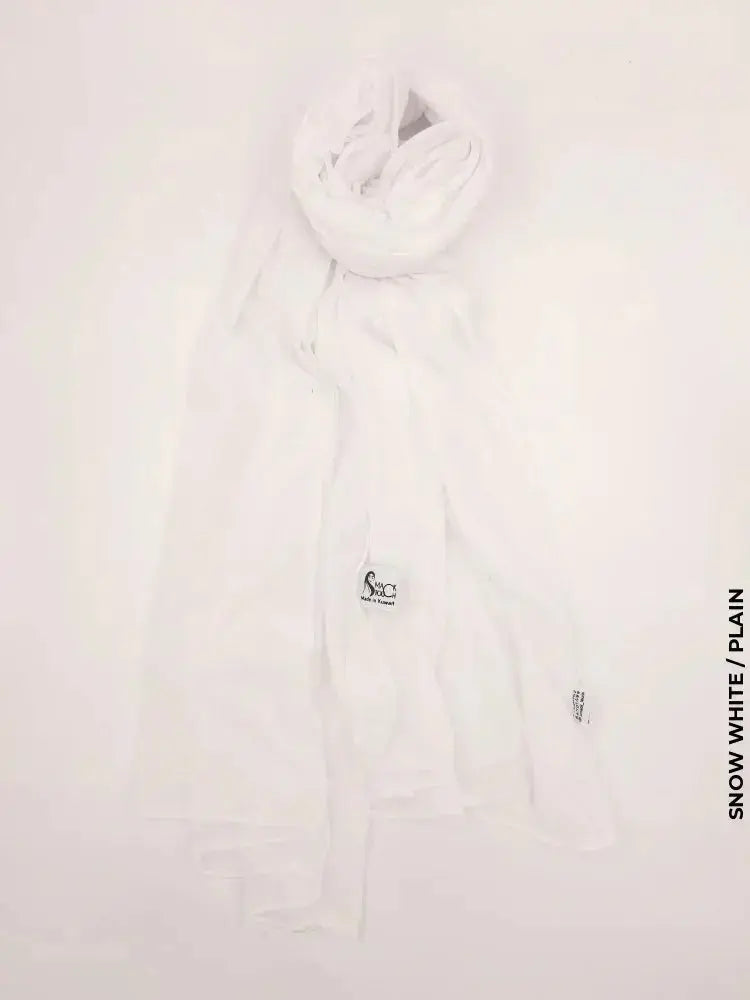 Shaash Turkey High Quality Scarf Snow White / Plain (Hijab)