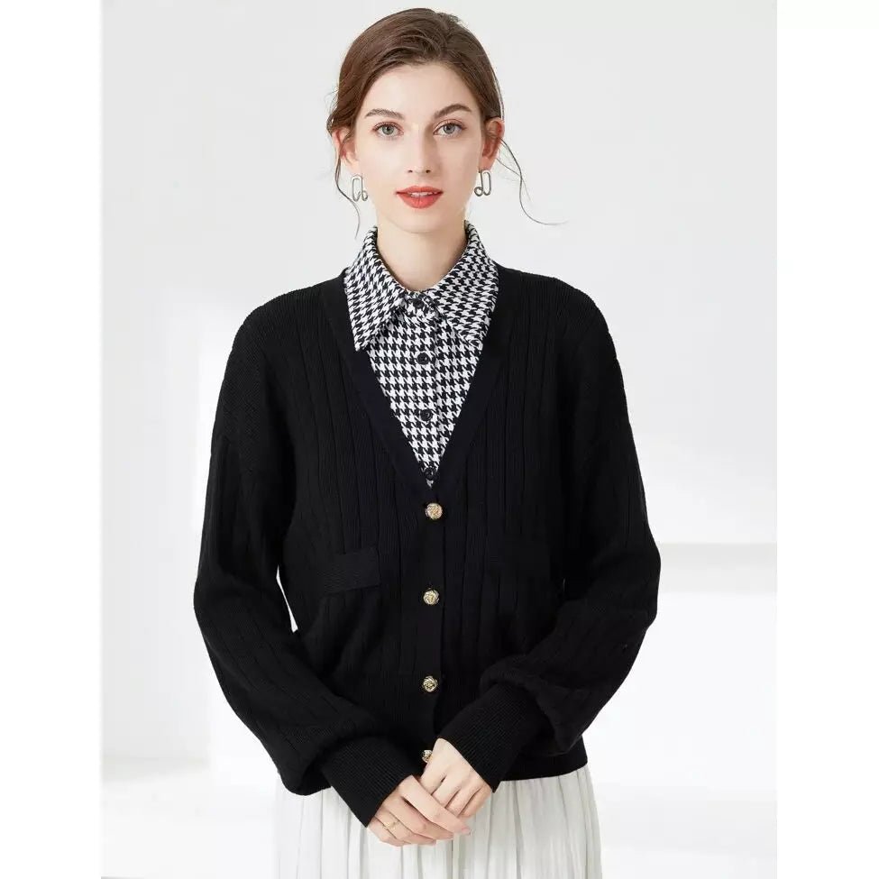Houndstooth pattern Dickey Collar