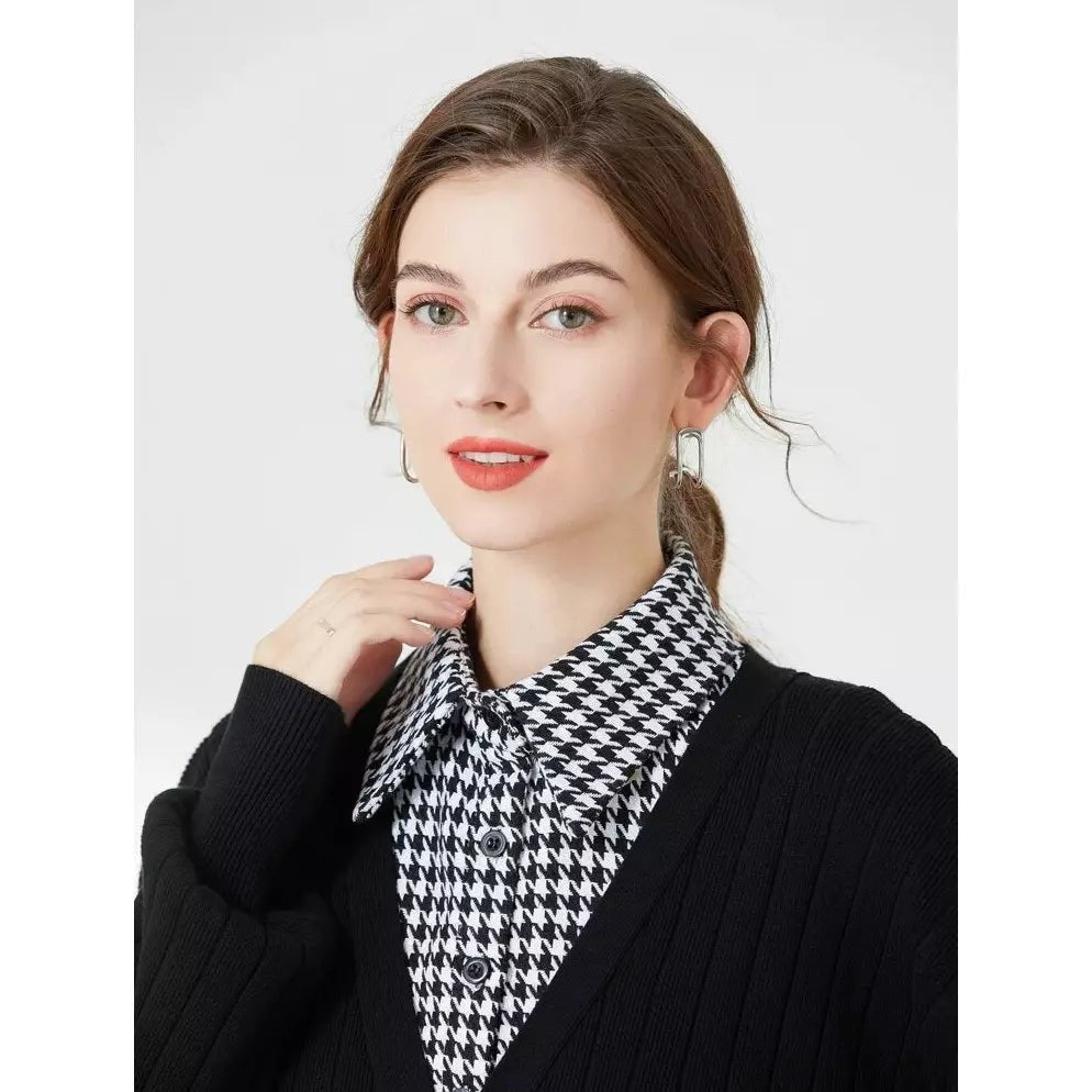 Houndstooth pattern Dickey Collar