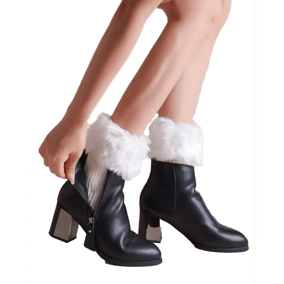 Fluffy decor Leg warmer gloves For Winters