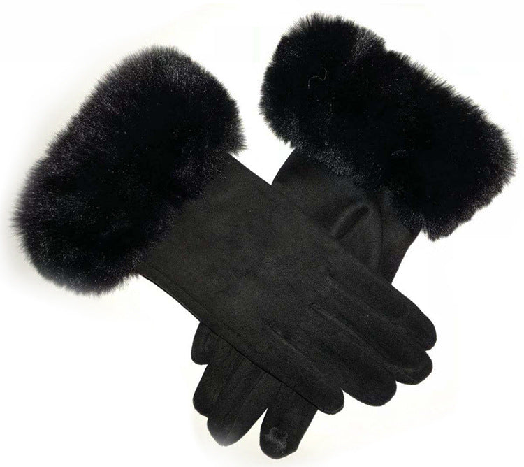 Solid Fuzzy Gloves for Winter