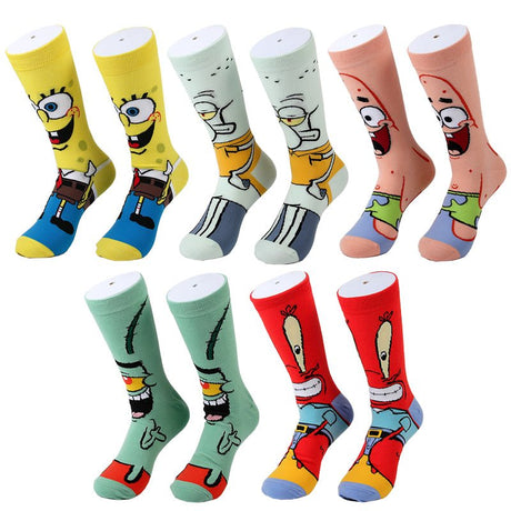 SpongeBob Cartoon Ankle Socks | 5 Pair