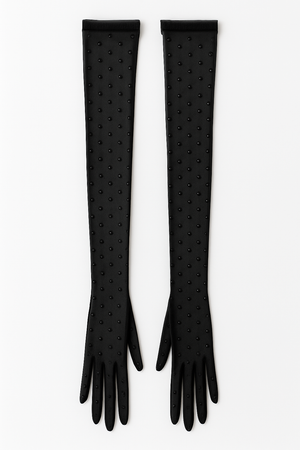Black Rhinestone Gloves