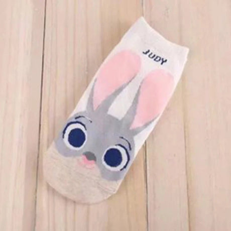 Judy rabbit stitch cartoon 5 pair socks